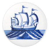 18世紀ヴィンテージ帆船 セラミックノブ (正面)