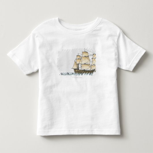 18世紀後半の軍艦のイラストレーション トドラーTシャツ (正面)