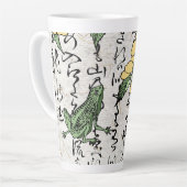 18世紀日本の植物カエル カフェラテマグ (左アングル)