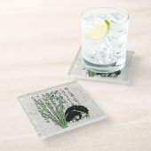 18世紀日本の植物カエル ガラスコースター (アングル)