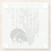 18世紀日本の植物カエル ガラスコースター (裏面)