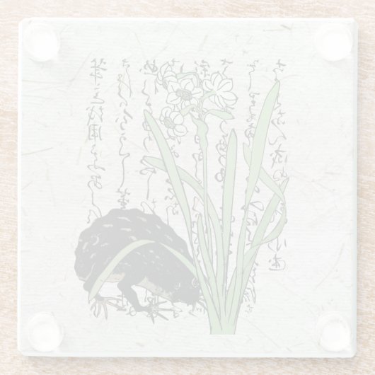 18世紀日本の植物カエル ガラスコースター (裏面)
