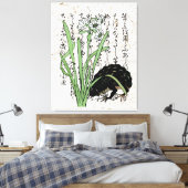 18世紀日本の植物カエル キャンバスプリント (インサイチュ (寝室))