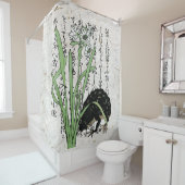 18世紀日本の植物カエル シャワーカーテン (インサイチュ)