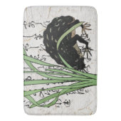 18世紀日本の植物カエル バスマット (正面縦)