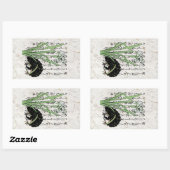 18世紀日本の植物カエル 長方形シール (シート)