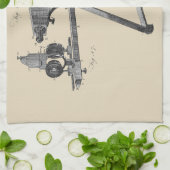 18世紀顕微鏡アンティーク科学楽器 キッチンタオル (折り畳み)