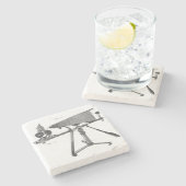 18世紀顕微鏡アンティーク科学楽器 ストーンコースター (横)