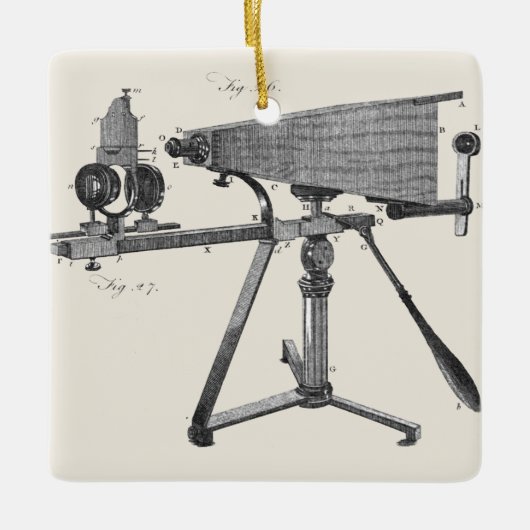 18世紀顕微鏡アンティーク科学楽器 セラミックオーナメント (正面)