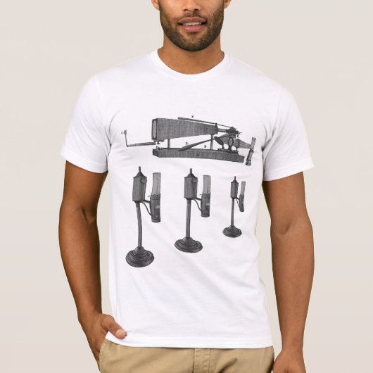 18世紀顕微鏡アンティーク科学楽器 Tシャツ (正面)