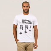 18世紀顕微鏡アンティーク科学楽器 Tシャツ (正面フル)