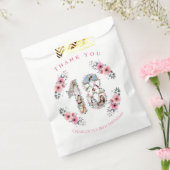 18人目の女の子誕生日フォトコラージピンクフラワー フェイバーバッグ (封をした状態)