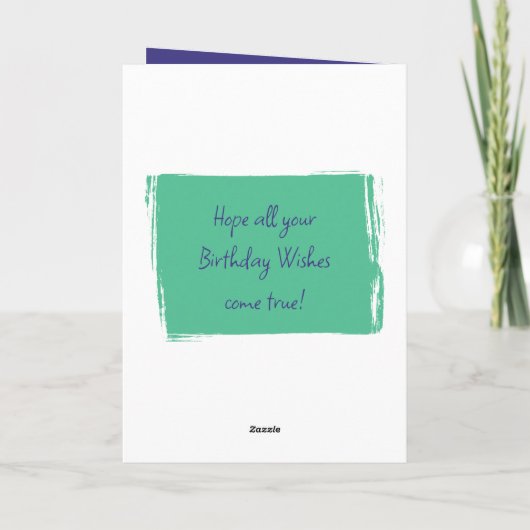 18今日は彼の紫の緑の誕生日のための写真を追加 カード (裏面)