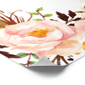 18以上のテーブル結婚のシーティングチャートフローラ金ゴールドフレーム ポスター (角)