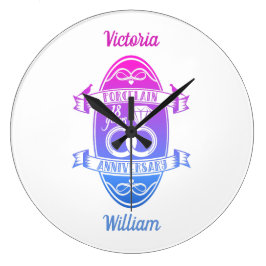 18伝統的磁器創立結婚18周年 ラージ壁時計