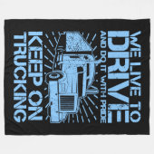 18保輪車の青 フリースブランケット (正面(横))