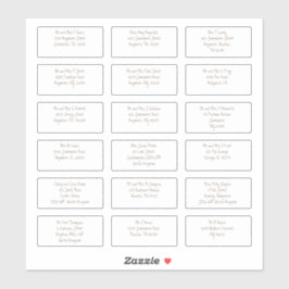 18個のゲスト名アドレスモダンBrown シール