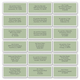 18個のゲスト名アドレスSage Green シール