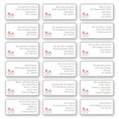 18個のゲスト結婚ネーム・アドレスの花模様 シール (正面)