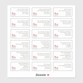 18個のゲスト結婚ネーム・アドレスの花模様 シール