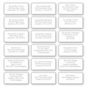 18個のゲスト結婚ネーム・アドレス シール (正面)