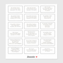 18個のゲスト結婚ネーム・アドレス