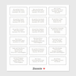 18個のゲスト結婚ネーム・アドレス シール