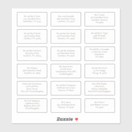 18個のゲスト結婚ネーム・アドレスSerif シール