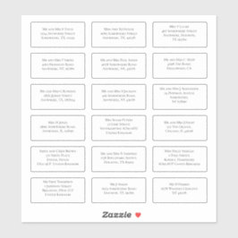 18個のゲスト結婚ネーム・アドレスSerif シール