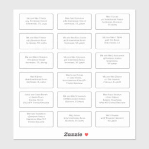 18個のゲスト結婚ネーム・アドレスSerif シール