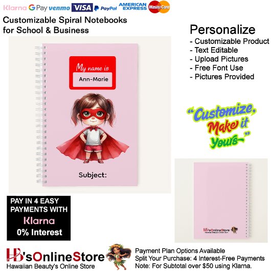 18個のスーパーヒーロー キッズ ガール 文房具 学生用品 ノートブック