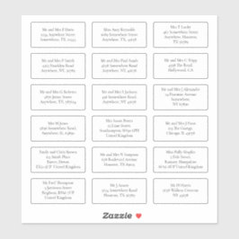 18個の受信者の名前の住所Mail Serif シール