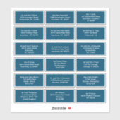 18個の受信者の名前アドレスターコイズ シール (シート)