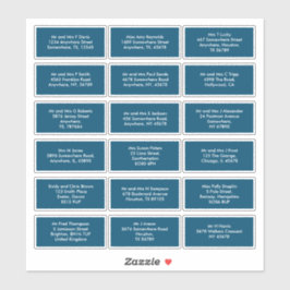 18個の受信者の名前アドレスターコイズ シール