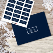 18個の受信者の名前アドレスネイビーホワイト シール