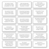 18個の受信者の名前アドレス配送先San シール (正面)