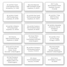 18個の受信者の名前アドレス配送先San