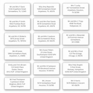 18個の受信者の名前アドレス配送先San シール