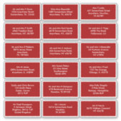 18個の受信者の名前アドレス（赤） シール (正面)