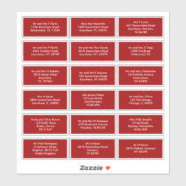 18個の受信者の名前アドレス（赤） シール