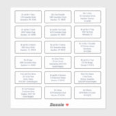 18個の受信者の名前アドレスWhite Navy シール (シート)