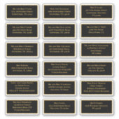 18個の受信者名アドレス金ゴールドブラック シール (正面)