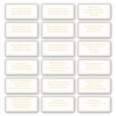 18個の受信者名アドレス金ゴールド白 シール (正面)