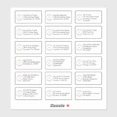 18個の名前アドレスSans Serif会社のロゴ シール (シート)