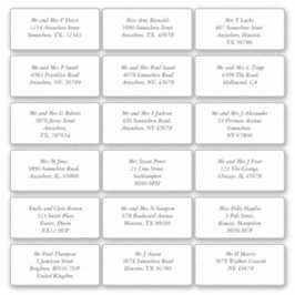 18個人名アドレスの結婚ゲスト斜体 シール