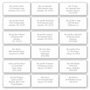 18個人名アドレスの結婚ゲスト斜体 シール