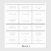 18個人名アドレス結婚のゲストシンプル シール (シート)