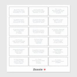 18個人名アドレス結婚のゲストシンプル シール