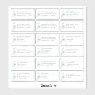 18個人名アドレス結婚のゲストフローラ シール