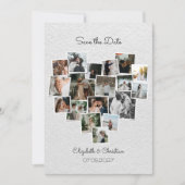 18写真コラージュハート図形の日付の保存 招待状 (正面)